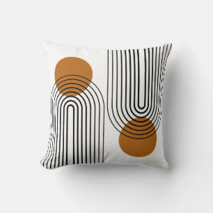 Sonne und Schwarz Minimalistischer Bohemian Kissen