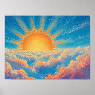 Sonne und schwere Wolken Poster