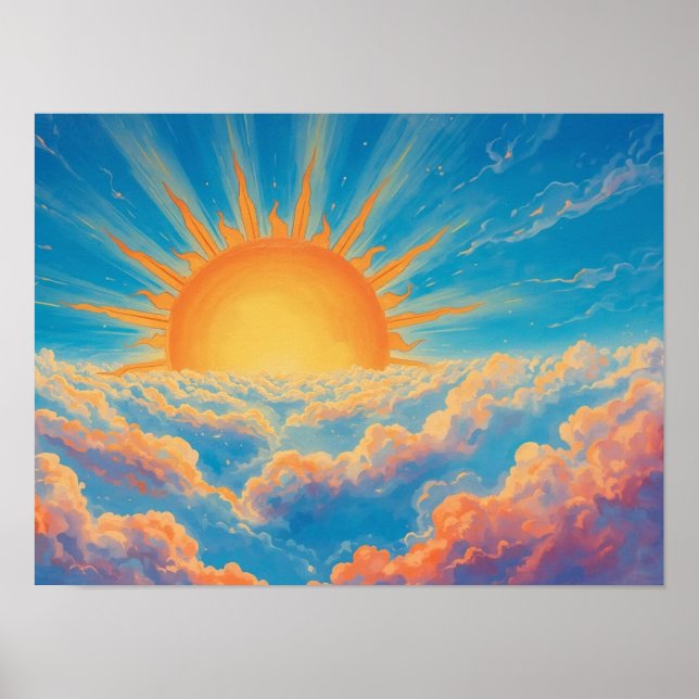 Sonne und schwere Wolken Poster (Vorne)