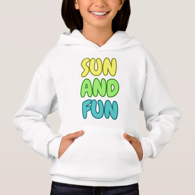 Sonne Und Spaß Kinder Pullover Hoodie (Vorderseite)