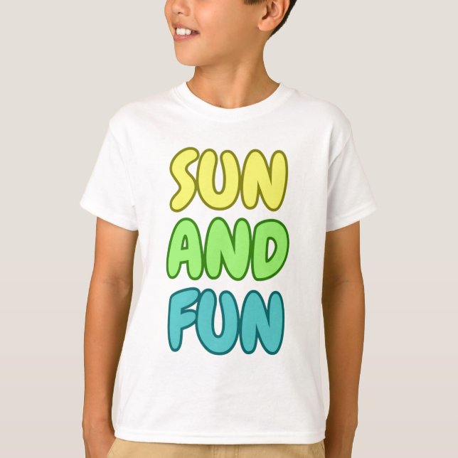 Sonne Und Spaß Kinder T-Shirt (Vorderseite)