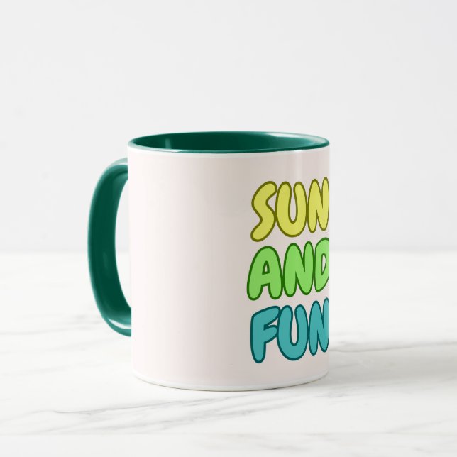 Sonne Und Spaß Tasse (Vorderseite Links)