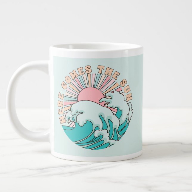 Sonne und Surfen im Sommer Jumbo-Tasse (Links)