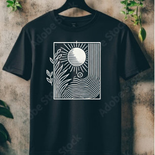 Sonne und Wellen T-Shirt