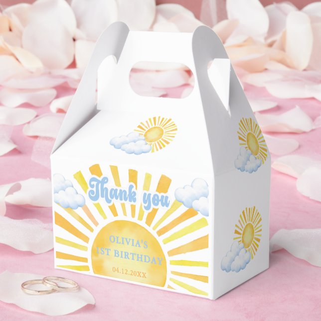 Sonne und Wolken Geburtstagsfeier Geschenkschachtel (Hochzeit)