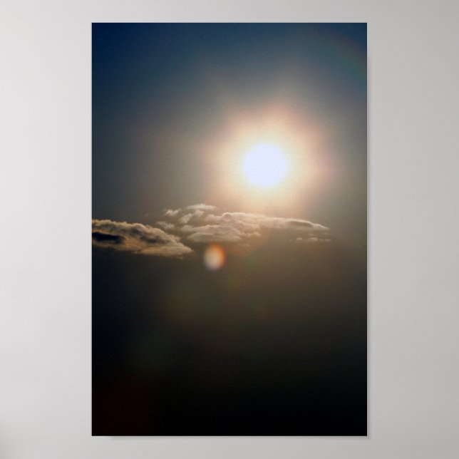 Sonne und Wolken mit blauem Himmel Poster (Vorne)