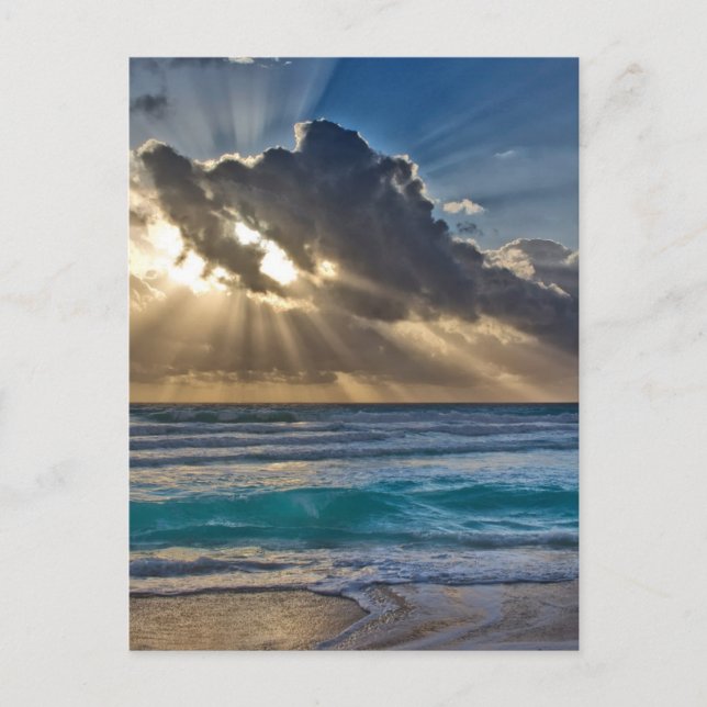 Sonne und Wolken über dem Ozean Postkarte (Vorderseite)