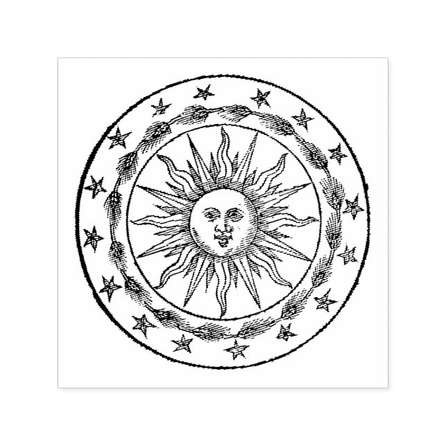 Sonne Wappen. Permastempel (Design)