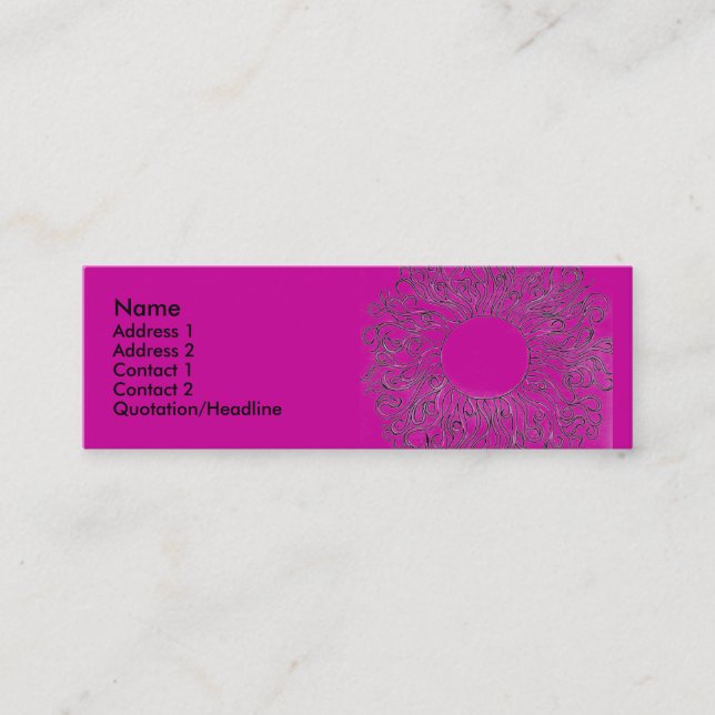 Sonne-Wirbel, Visitenkarte (Vorderseite)