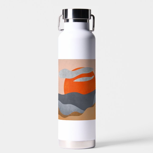 Sonne, Wolken und Wasser gestrichen Trinkflasche (Vorne)