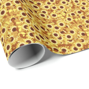 Sonnemuster, Gold, Gelb und Braun Geschenkpapier