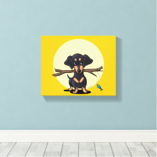 Sonnen-Dachshund-Hund Leinwanddruck