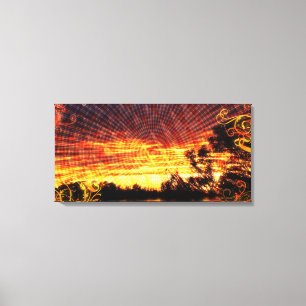 Sonnen Dekor Sonnenuntergang Fantasy Kunst Wrapped Leinwanddruck
