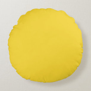 Sonnen Gelb Einfarbige Farbe Klassisch Elegant Rundes Kissen