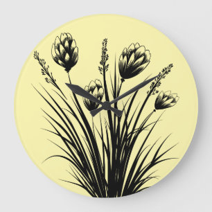 Sonnen Gelbe Wildblumen Wanduhr