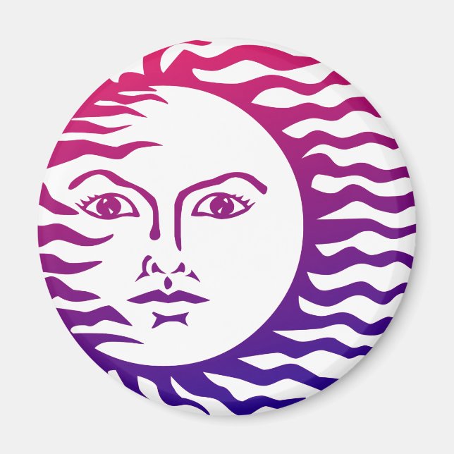 Sonnen Gesicht Magnet (Vorne)