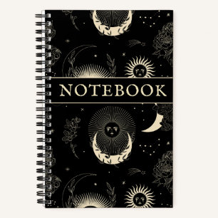 Sonnen Mond Kosmisch Vintage Spiralblock Notizbuch