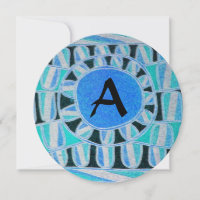SONNEN SOLARENERGIE MONOGRAMM Aqua Blau Abstrakt