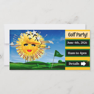 SONNEN! SONNENSCHEIN! SONNENTAG DES GOLFES! FEIERTAGSKARTE