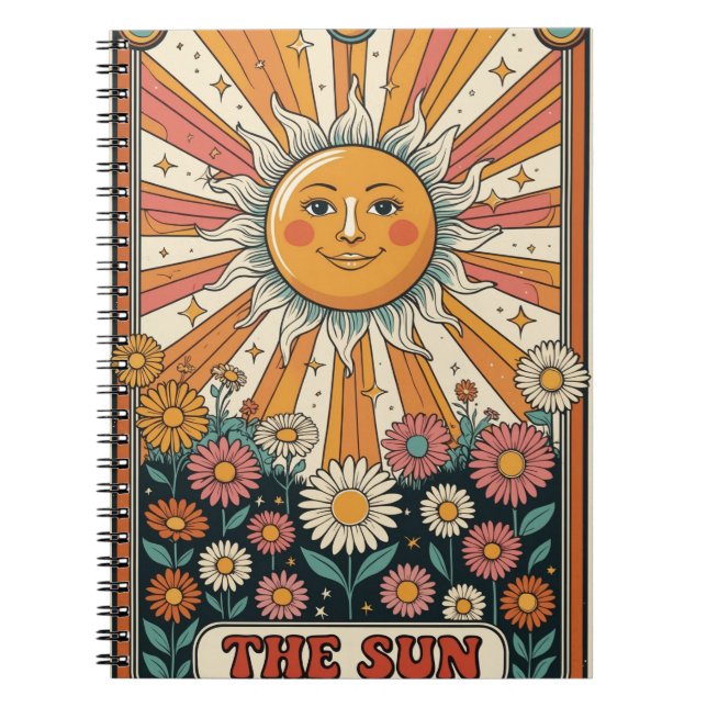 Sonnen-Tarot-Notizbuch, Boho-Sonnen-Journal Notizblock (Vorderseite)