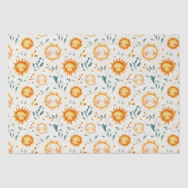 Sonnen- und Blume Babygeschenke Seidenpapier (Vorderseite)