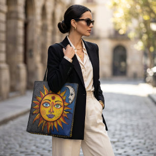 Sonnen- und Mond-Tasche mit farbenfroher Himmelsku