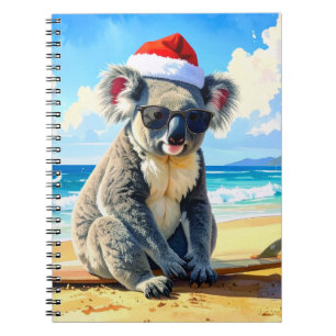 Sonnen- und Surf-Koala-Santa-Hut Ein australischer Notizblock