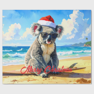 Sonnen- und Surf-Koala-Santa-Mütze Geschenkpapier