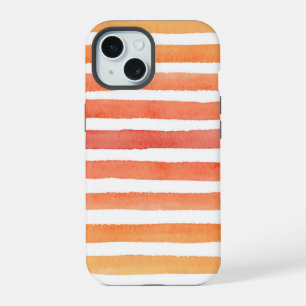 Sonnen-Wasserfarben-Streifenmuster iPhone 15 Hülle