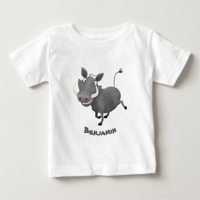 Sonnenafrikanische Warthos-Schwein-Cartoon-Illustr Baby T-shirt (Vorderseite)