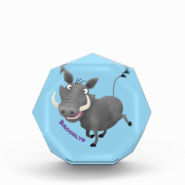 Sonnenafrikanische Warthos-Schwein-Cartoon-Illustr Fotoblock (Vorderseite)