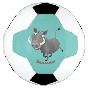 Sonnenafrikanische Warthos-Schwein-Cartoon-Illustr Fußball