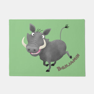 Sonnenafrikanische Warthos-Schwein-Cartoon-Illustr Fußmatte