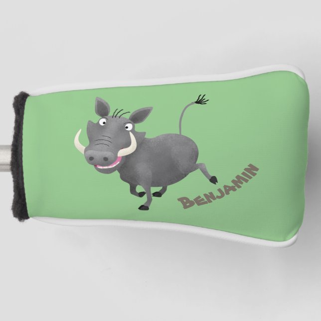 Sonnenafrikanische Warthos-Schwein-Cartoon-Illustr Golf Headcover (Vorderseite)