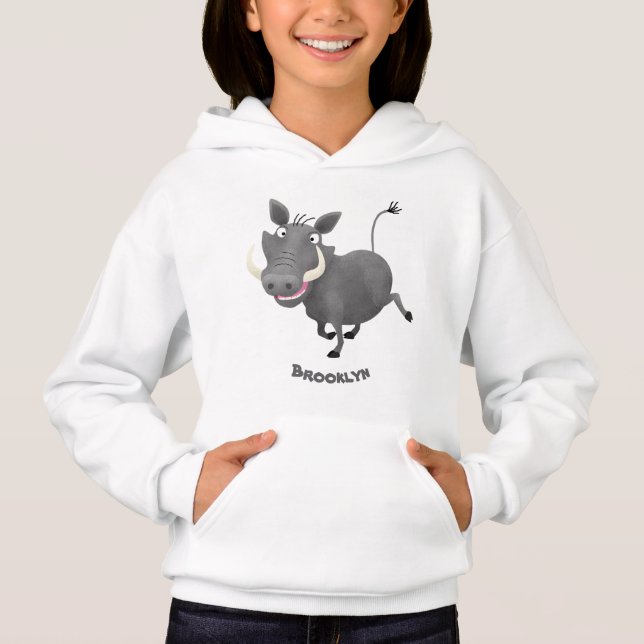 Sonnenafrikanische Warthos-Schwein-Cartoon-Illustr Hoodie (Vorderseite)