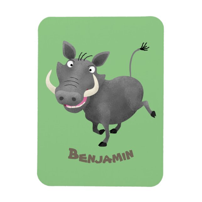 Sonnenafrikanische Warthos-Schwein-Cartoon-Illustr Magnet (Vertikal)