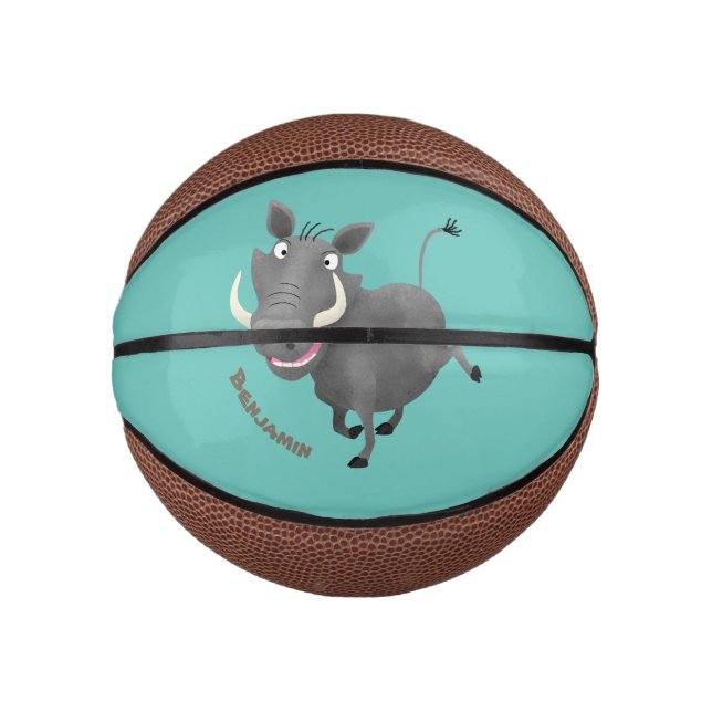 Sonnenafrikanische Warthos-Schwein-Cartoon-Illustr Mini Basketball (Vorderseite)