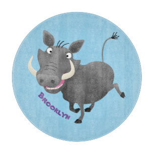 Sonnenafrikanische Warthos-Schwein-Cartoon-Illustr Schneidebrett