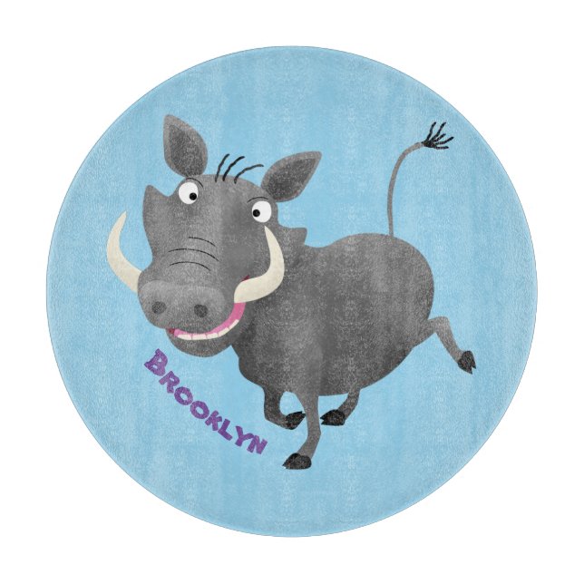 Sonnenafrikanische Warthos-Schwein-Cartoon-Illustr Schneidebrett (Vorderseite)