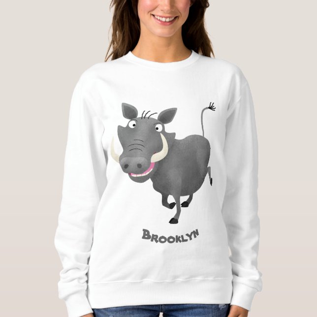 Sonnenafrikanische Warthos-Schwein-Cartoon-Illustr Sweatshirt (Vorderseite)