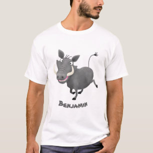 Sonnenafrikanische Warthos-Schwein-Cartoon-Illustr T-Shirt