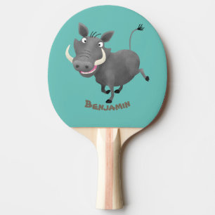 Sonnenafrikanische Warthos-Schwein-Cartoon-Illustr Tischtennis Schläger