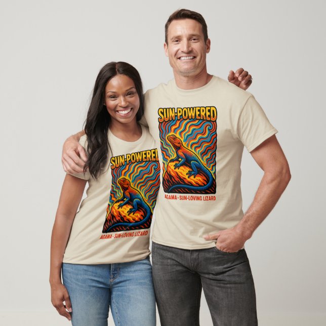 Sonnenagamen-Echsen-Kunst T-Shirt (Unisex)