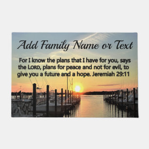SONNENANLAGE AM SEE JEREMIAH 29:11 PERSONALISIERT FUßMATTE
