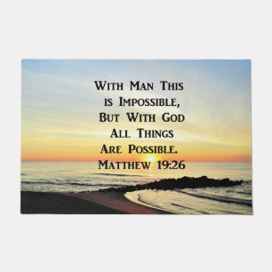 SONNENANREISE ÜBER DER OZEANMATTHEW 19:26 FUßMATTE