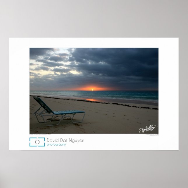 Sonnenaufgang am Elbow Beach, Bermuda Poster (Vorne)