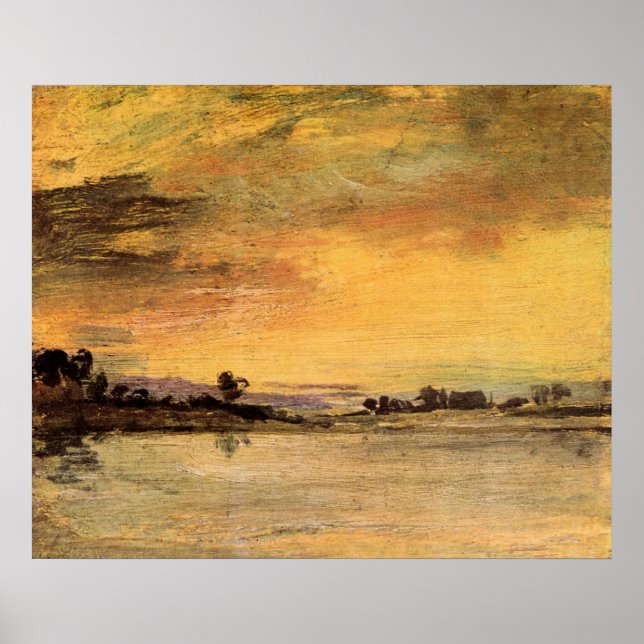 Sonnenaufgang am Fluss durch Joseph Mallord Turner Poster (Vorne)