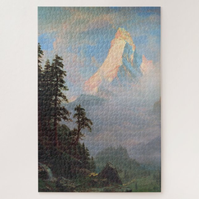 Sonnenaufgang am Matterhorn, Albert Bierstadt Puzzle (Vertikal)