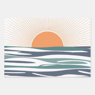 Sonnenaufgang am Meer Geschenkpapier Set