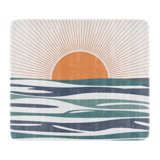 Sonnenaufgang am Meer Schneidebrett (Vorderseite)
